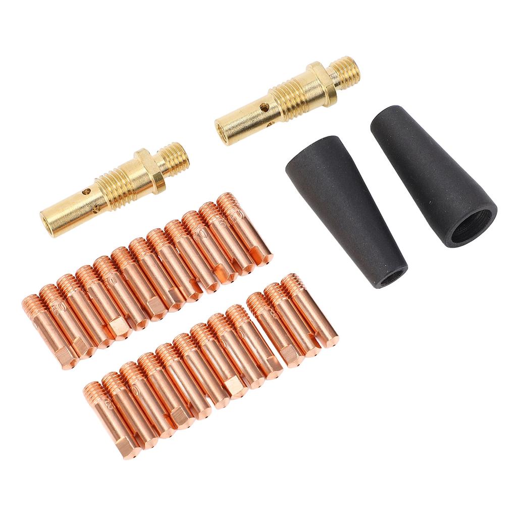 28 Pcs Set Flux Core Gasless Nozzle Brass Gas Diffuser and 0.031in 0.035in Tips for Magnum 100L