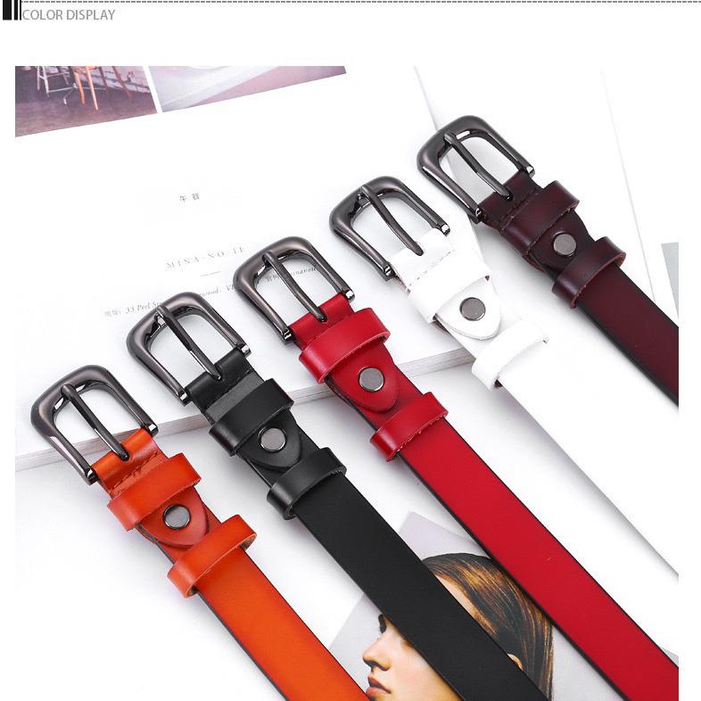 Plus Size Women's Genuine Cowhide Leather Belt - Casual and Versatile.