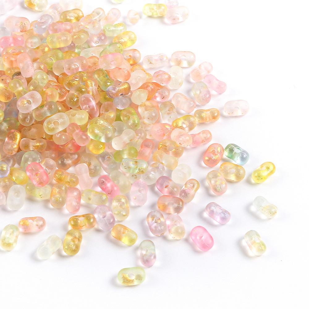 

4X6 мм Акриловые Матовые Бусины-Арахис с Постепенным Переходом Цвета, Золотистые Рисовые Бусины, DIY Цепочка для Мобильного Телефона, Ожерелье, Ювелирная Подвеска 10G (about 200 pieces)