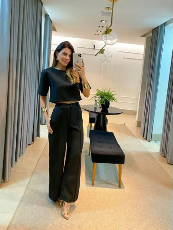 Summer Chic Solid Color Short-Sleeve Suit & Pants Set