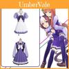 Elegant Game Pretty Derby Mary Jane cosplaykostuum met paarse winterschooluniform complete set