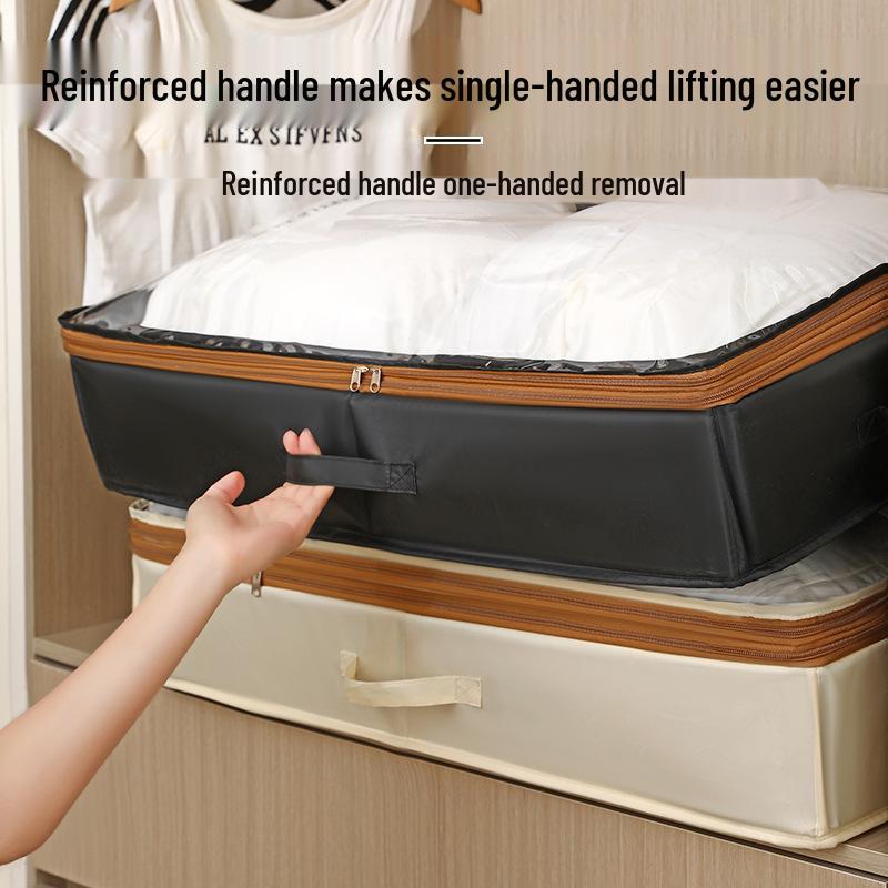Double Layer Large Capacity Visible Underbed Storage Organizer for Clothes and Quilts