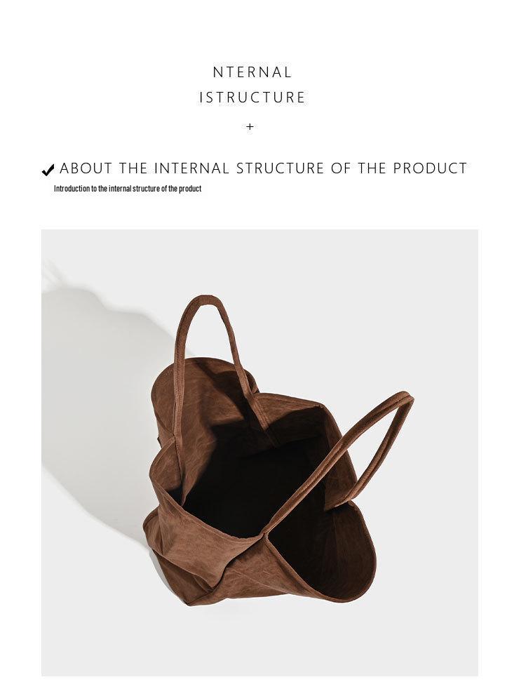 Large Capacity Suede Shoulder Tote: Artistic Lazy Style for Students & Shoppers