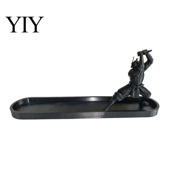 Zen Incense Holder for Meditation Samurai Swords Burner Ornament with Ash Tray, Style Cool Desk Ornaments Men Home Office Decor, Gifts And Tea Lovers