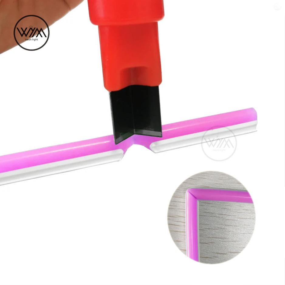 Neon Light Right-Angle & Round Corner Knife with Silicone Cutting Strip