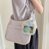 House Shaped Doll Bag Lovely Doll Display Pouch Plush Doll Pouch Transparent For Girls Backpack Decoration