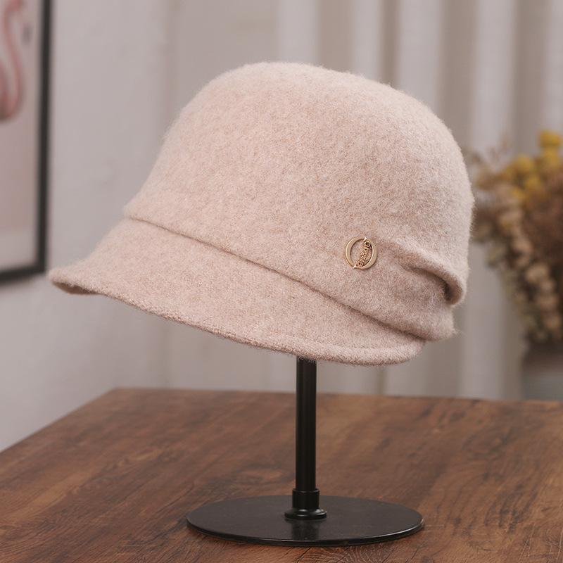 Simple and Elegant Top Hat Women's Autumn and Winter Wool Woolen Letter Cap British Retro Versatile Beret Women's Tide