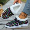 Fashion Women Large Size Cotton Shoes Autumn and Winter Sneakers New Item with Plush Versatile Warmth Round Toe Simple Sneakers Women