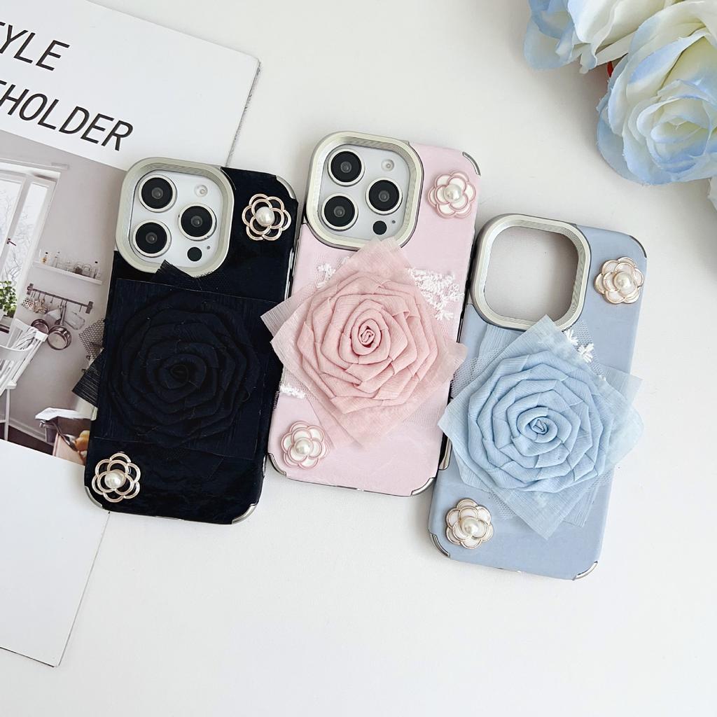Applicable To Iphone17promax Mobile Phone Case Niche Velvet Rose Ins Cute Female Apple 16pro Flower