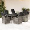 VidaXL Garden Dining Set and Cushions 7 Pcs Grey Rattan, Outdoor Dining Set, Dining Room Furniture 3276741