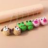 Cute Hand-knitted Frog Dog Pig Drop Earrings for Women Crocheted Animal Earrings Party Girls Jewelry Gifts
