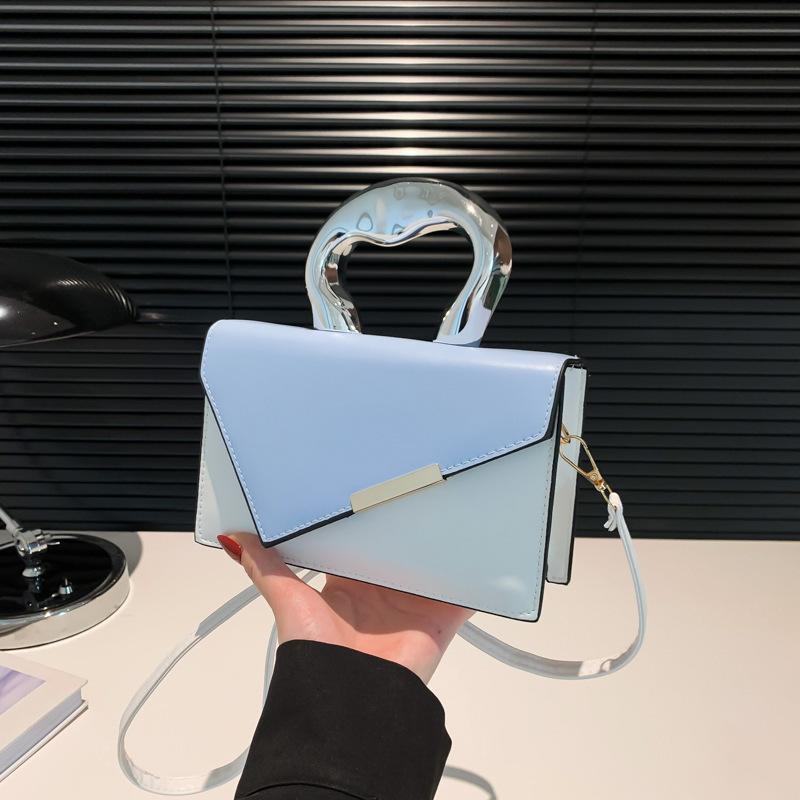 Fashion Niche Design Contrasting Color Casual Handbag 2025 New Beautiful Personality Summer Women's Shoulder Small Square Bag