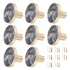 8Pcs Round Door Knobs Single Hole Handle Zinc Alloy Cabinet Knobs Cupboard Door Handles with Screws for Drawer, Wardrobe