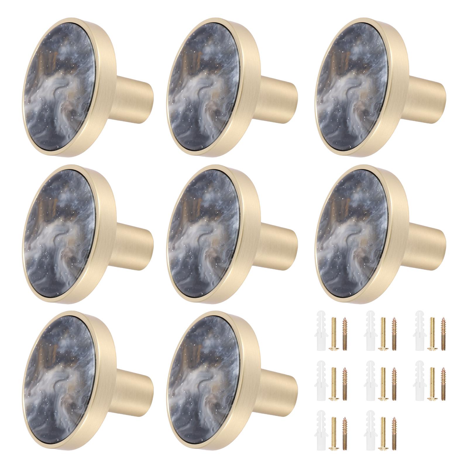 

8Pcs Round Door Knobs Single Hole Handle Zinc Alloy Cabinet Knobs Cupboard Door Handles with Screws for Drawer, Wardrobe 8pcs
