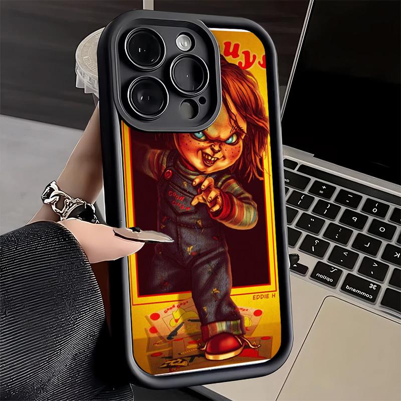 Phone Case for iPhone 17 Air 16E 15 16 Pro Max Chucky Doll Horror Style Cover 14 Plus 13 12 Mini Soft Shell Silicone Fundas