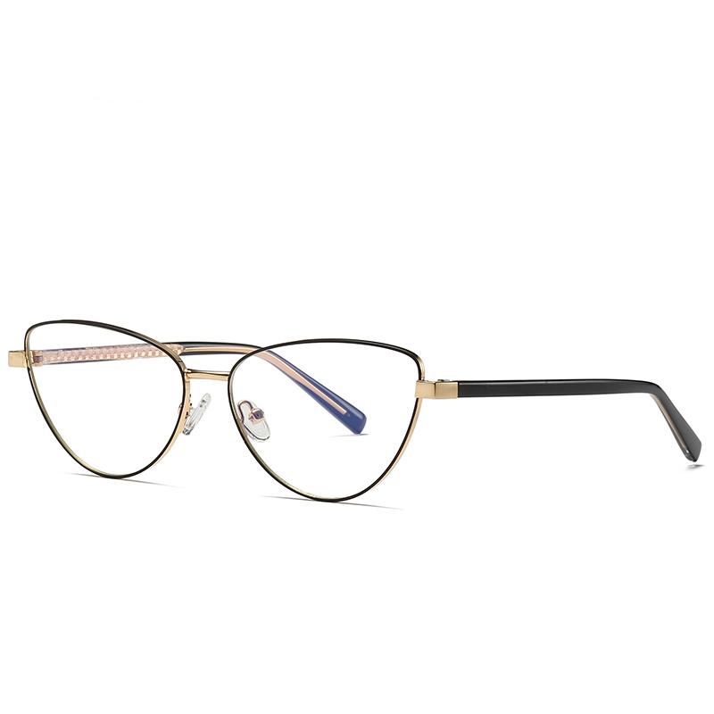 

Blue Silver Frame Cat Eye Myopia Prescription Glasses With Degree Metal Nearsighted Glasses For Women 0 -0.5 -0.75 To -6.0 0