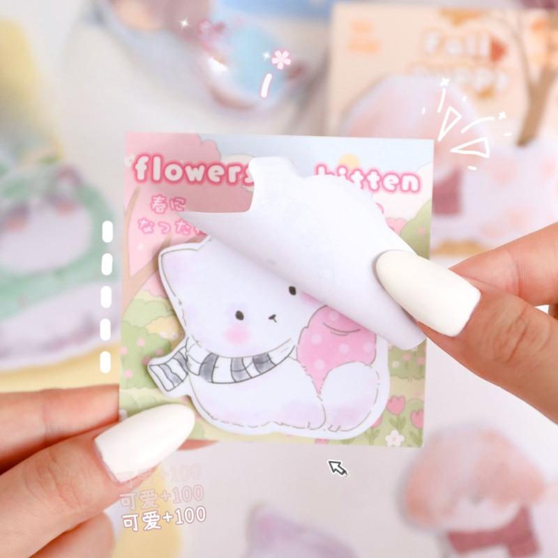 Gift Office School Supplies Style Sticky Notes Small Animal Series Student Office Message Paper Cute Memo Pad kawaii stationery