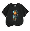 Kids Boys Girls 100% Cotton Crew Neck Short Sleeve T-Shirt, Cool Cyberpunk Robot In Yellow Hoodie Graphic Casual Summer Tee Tops For Children Everyday