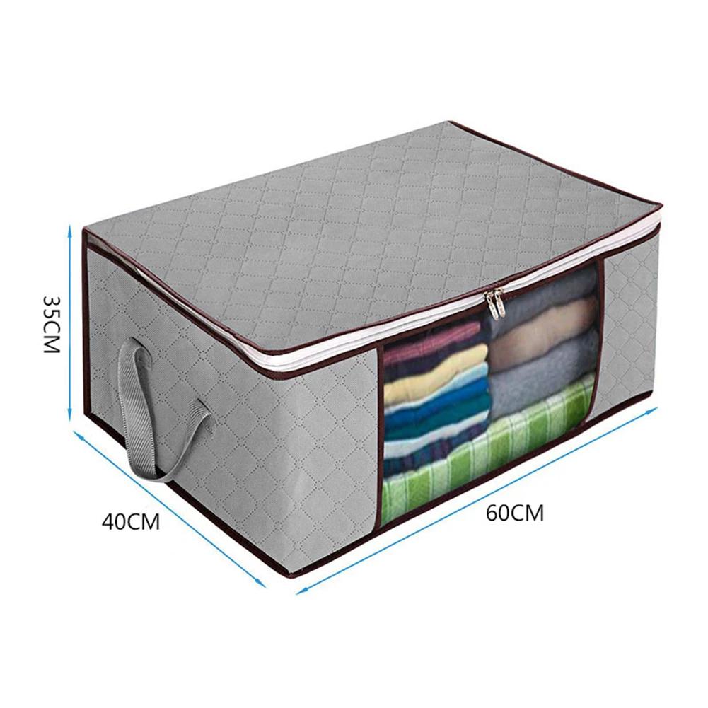 4/1PCS Large Capacity Foldable Clothes Storage Bag Organizer Reinforced Handle for Blankets Bedding with Lids Zipper Storage Bag