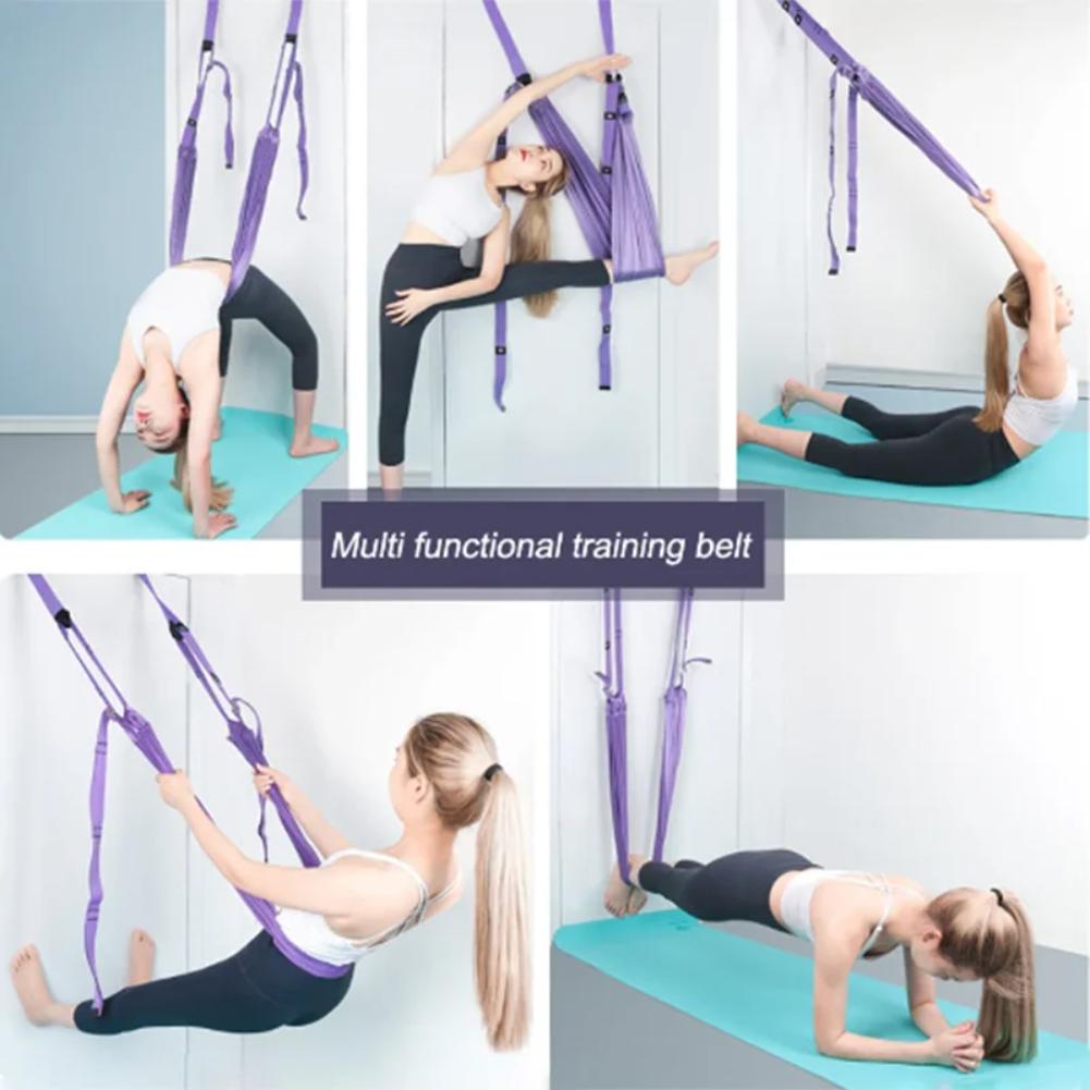 Yoga Strap Stretch Band Adjustable Aerial Anti-gravity Fitness Elastic Rope Women Pilates Hammock Stretch Home Inversion Train