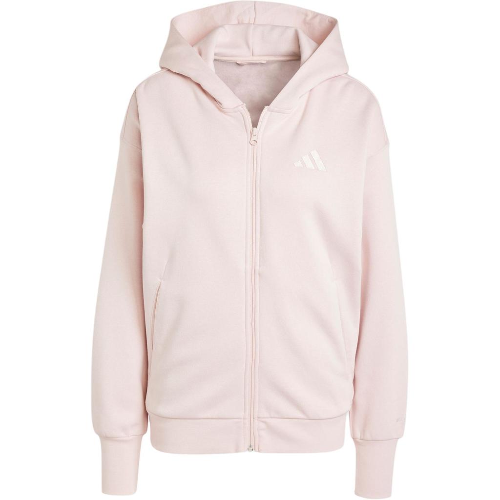 Adidas All Season Fleece Full-Zip Hoodie Women Jacket Sand Pink IY6804