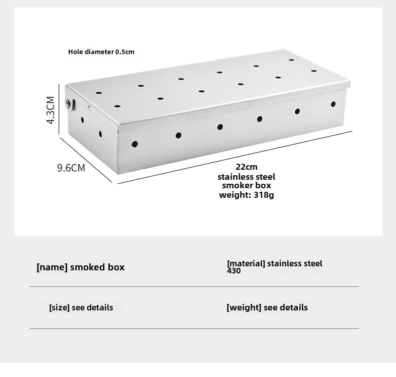 Stainless Steel BBQ Smoker Box for Outdoor Grilling and Smoked Meat