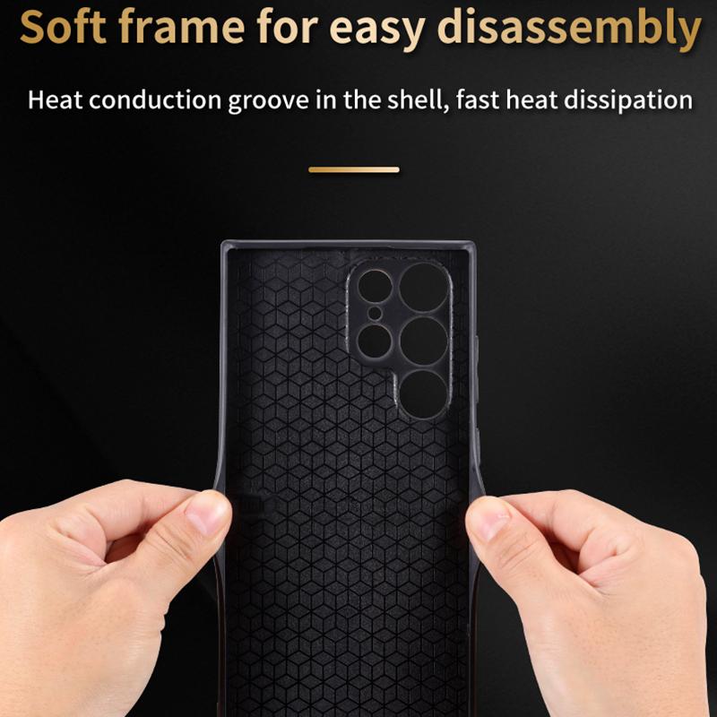 AZNS For Samsung Galaxy S24 Ultra Cell Phone Case Imprint PU Leather+TPU Drop-proof Cover