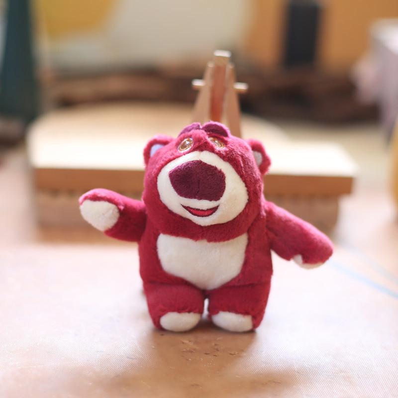 

Lotso Keychain Cute Cartoon Girl Children Backpack Decoration Plush Gift Pendant Sitting Red