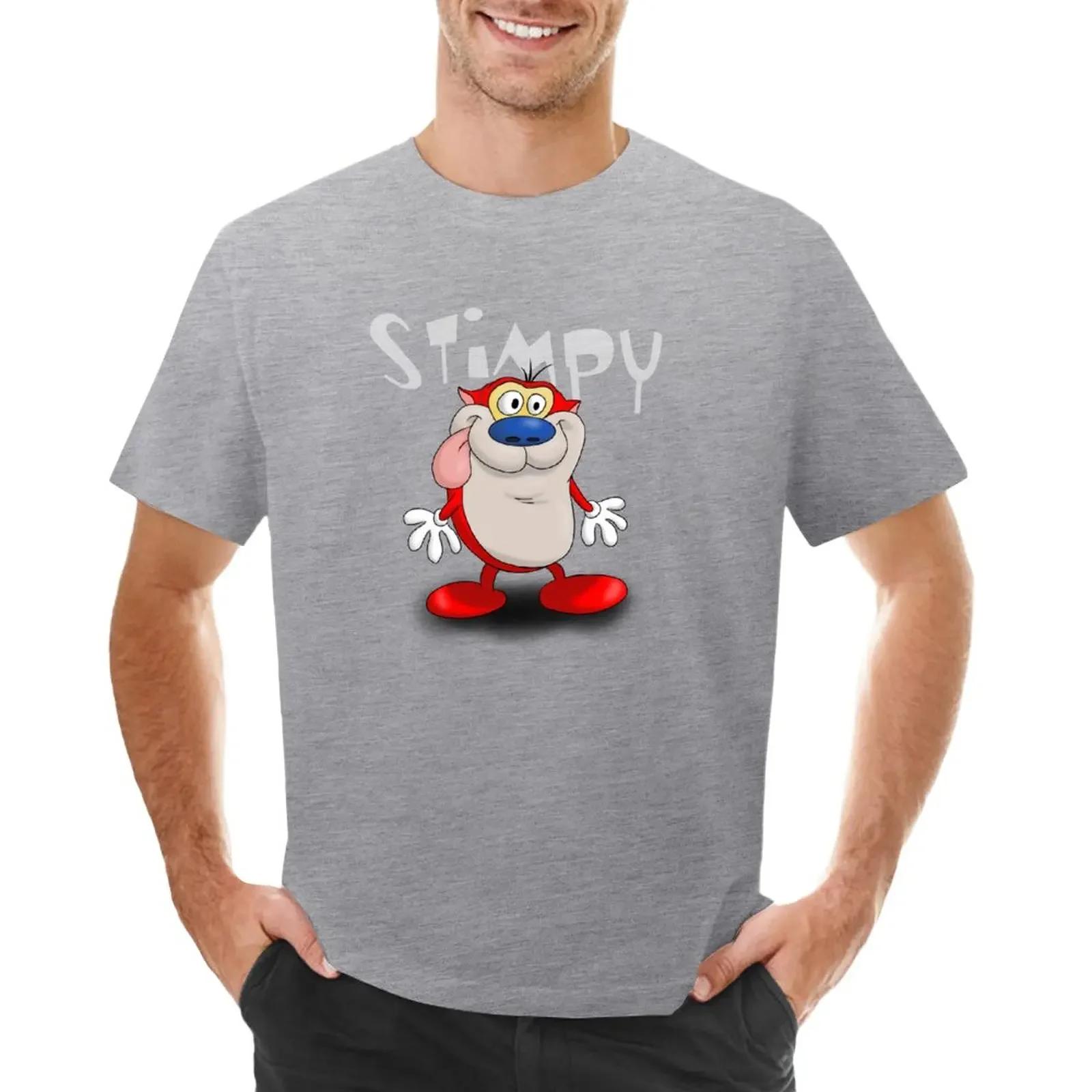 Stimson J Cat Stimpy TShirt hippie clothes blanks plus sizes summer top oversized t shirt men S