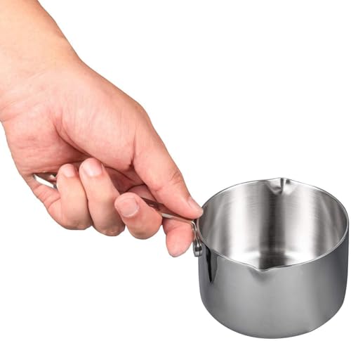 IMEEA Rondel, Garnek do sosów, Stal nierdzewna 18-10, Kompatybilny z indukcją, 450 ml, Mini rondel, Srebrny