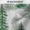 4Pcs Bathroom Shower Curtain Set Christmas tree Bathroom Curtain With 12 Hooks Non Slip Rugs Toilet Cover Mat Bathroom Partition