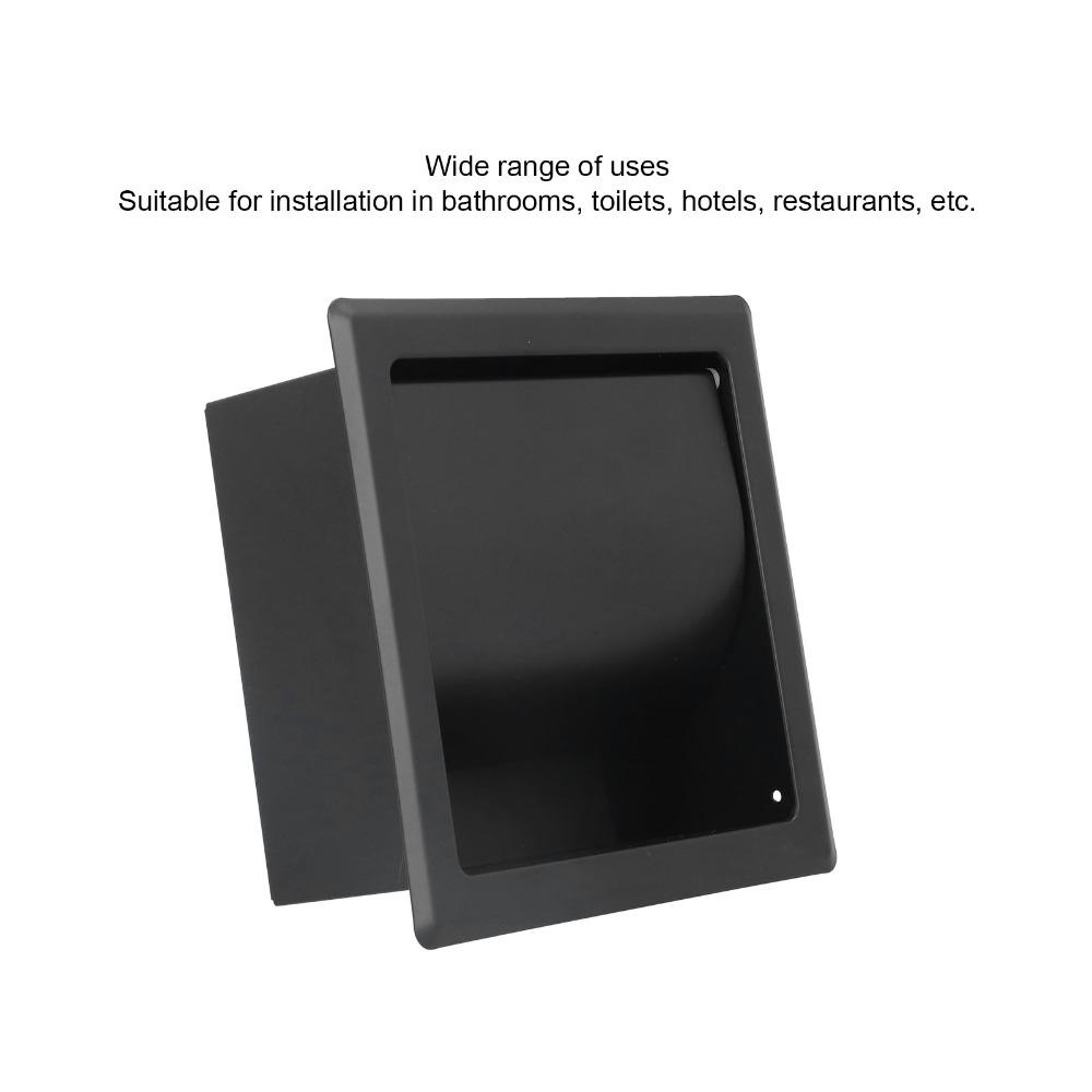 Black Recessed Toilet Paper Holder Stainless Steel Tissue Holder  Bathroom Kitchen Washroom