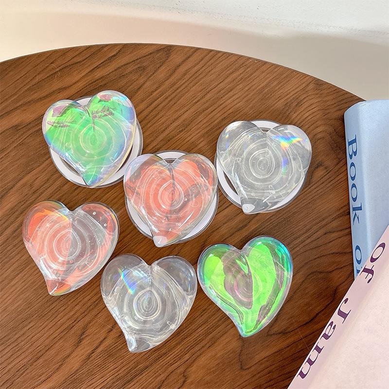 3D Laser Heart Phone Holder: Magnetic, Retractable, Adhesive
