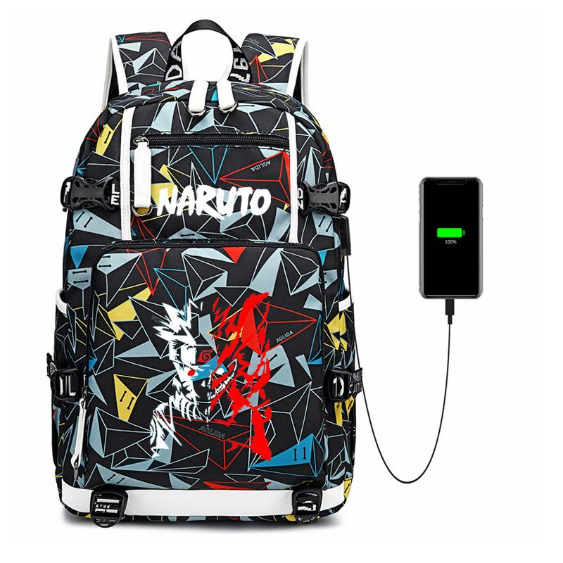 Naruto Anime Backpack Uchiha Itachi Naruto Kakashi Double Shoulder Bag School Travel Daypack for Men Women