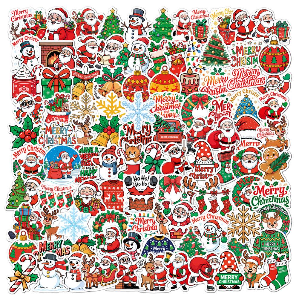 50/100PCS Cartoon Christmas Art Aesthetic Stickers Set for Kids Toy Diary Laptop Scrapbook Decoration Christmas Graffiti Sticker