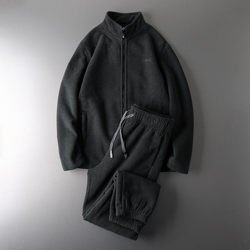 Polar Fleece Casual Thickening Sportswear Sweatshirt Set
