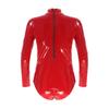 Men's PVC Leather Long Sleeve Leotard Latex Bodysuit Zipper Catsuit Clubwear