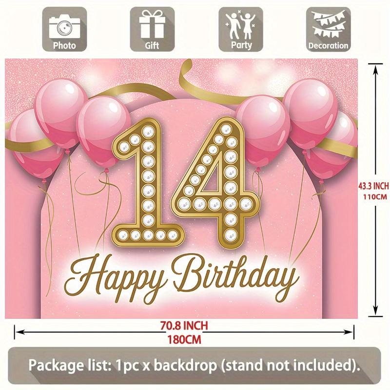 Party Backdrop 14Th Birthday Flat Easy Install Electrical Connection Needed Event Photo Background Birthday Party Decor