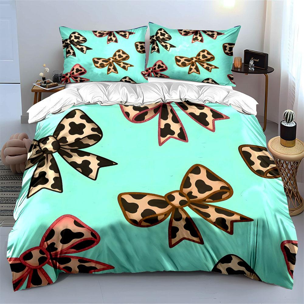 Cow-spotted bow elegance. Bedding sets Duvet covers Pillowcases(1* Duvet Cover 2* Pillowcases without duvet insert)