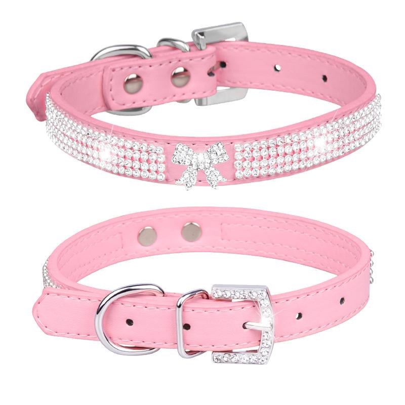 Pet Collar Dog Collar Crystal Studded Pet Collar For Small Medium Dog