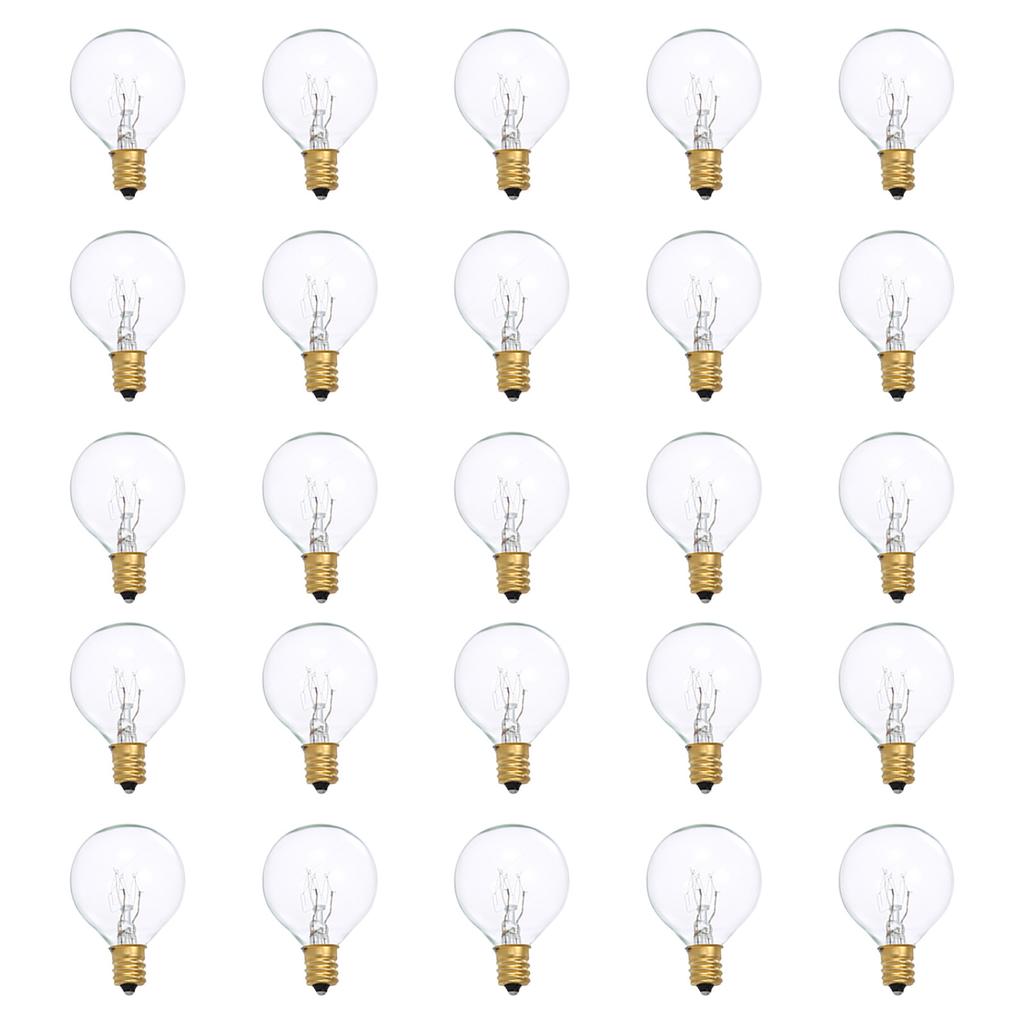 G40 Light Bulbs Replacement G40 Tungsten Bulb Lamp 7W 220-240V Clr Globe Bulb E12 Base Light Bulbs for Indoor Outdoor Patio Decor Home Wedding Party D