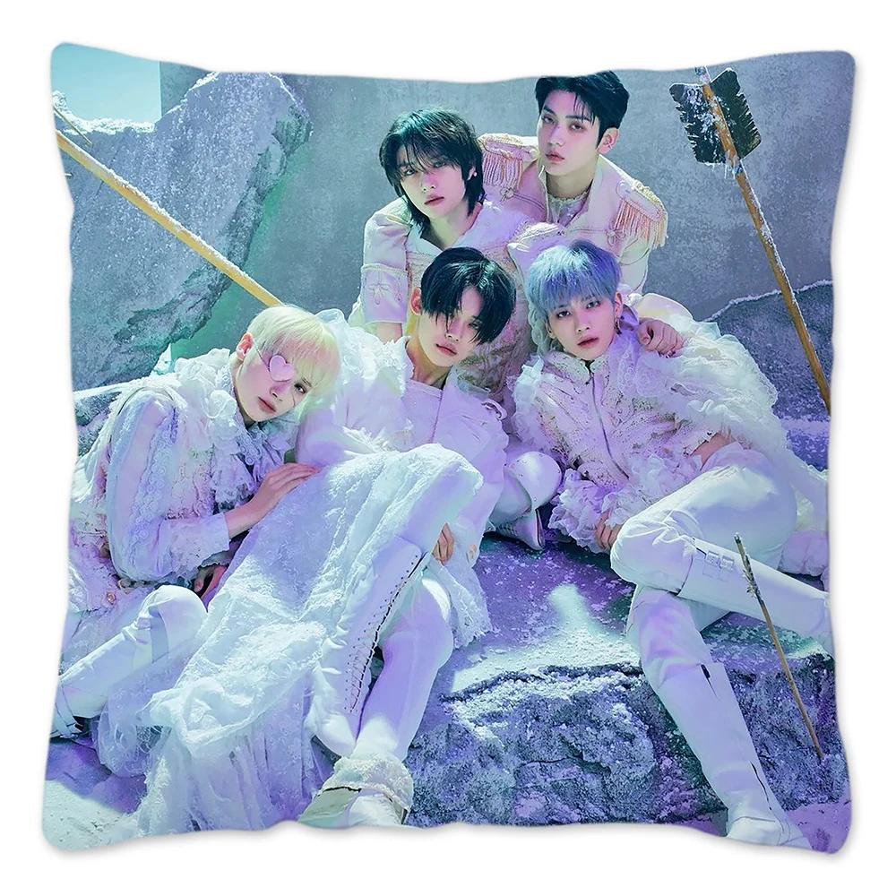 

Корейский K-pop TXT Наволочка Домашнее украшение Многоразовая наволочка для дивана Гостиной Наволочка Харадзюку Housses De Coussin 18x18in 45x45cm