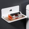 Wall Mounted Saving Space Foldable Storage Rack Punch-Free Phone Holder Wifi Router Storage Tray Bathroom Organizer