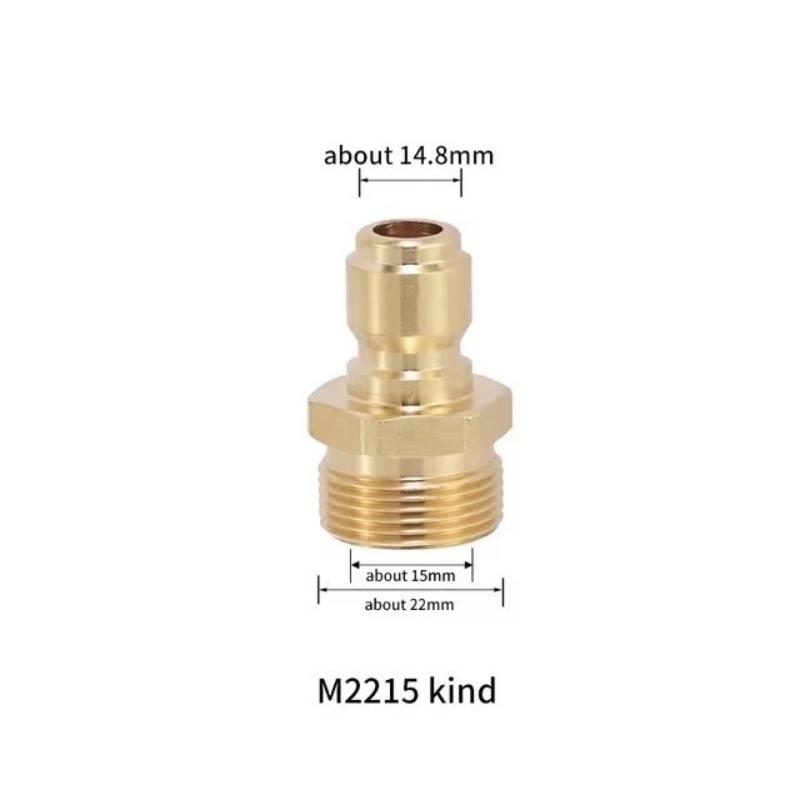 Hızlı Bağlantı Pul Pirinç Basınç Tahliye Konnektörü M22 15 Dişi 1/4 Erkek Çift Hortum İnç Adaptörü Gar