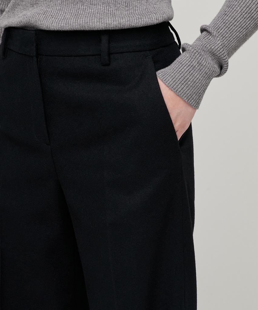 MUSINSA STANDARD WOMAN Women'S Wool Flannel Wide Slacks [Black]