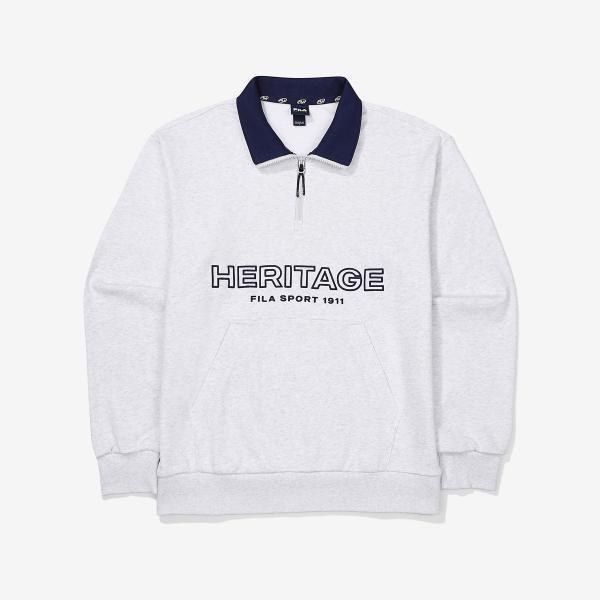 Fila Big Logo Half Zip Sweatshirt Fs2pof3106x Wtm white/90