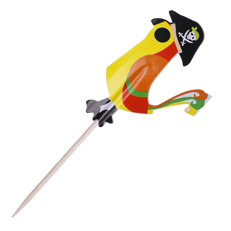 24Pcs Cake Toppers Pirate Theme Fruit Picks Insert Card Halloween Party Decor