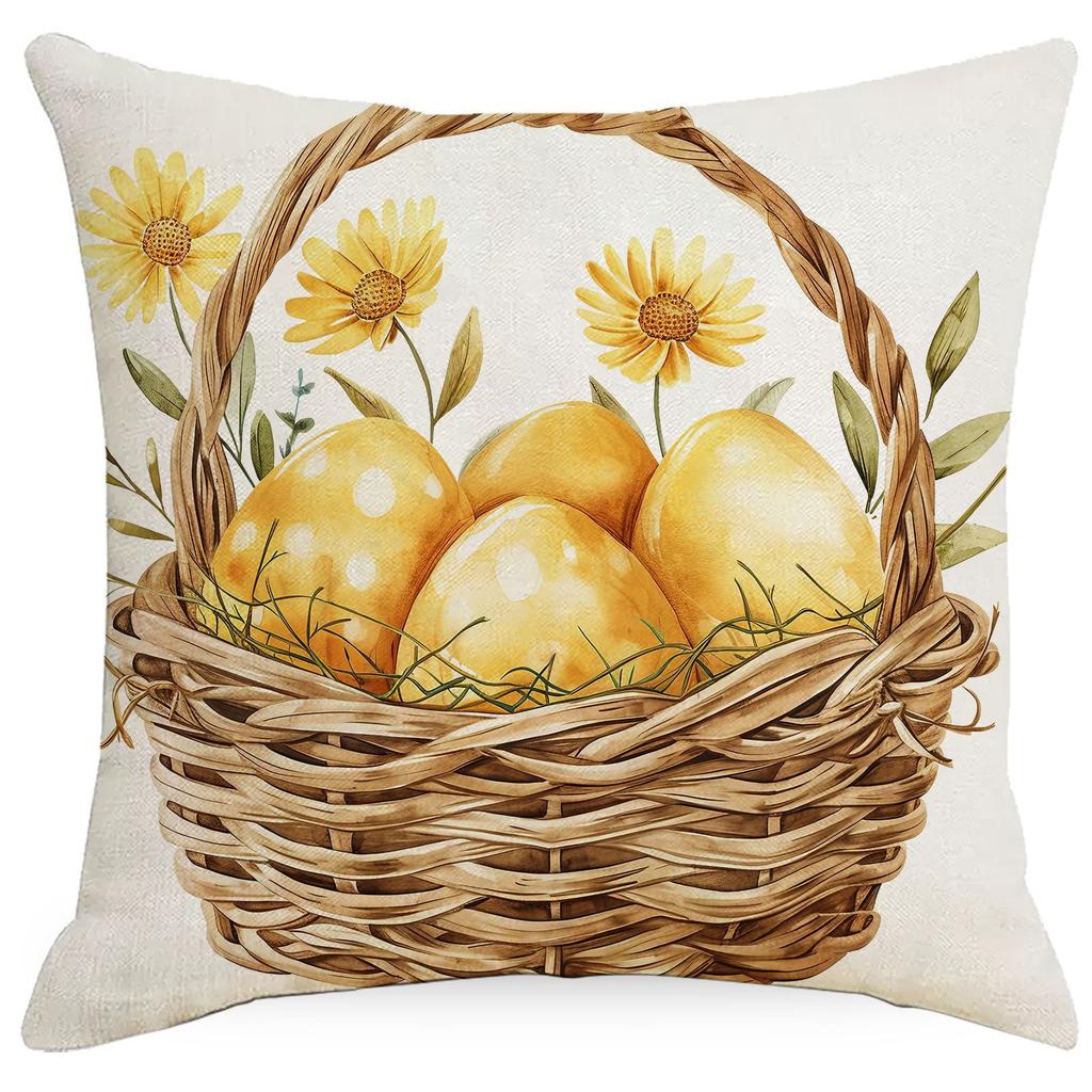 New Easter Pillowcase Country Cartoon Rabbit Easter Egg Pillowcase Sofa Cushion Pillowcase