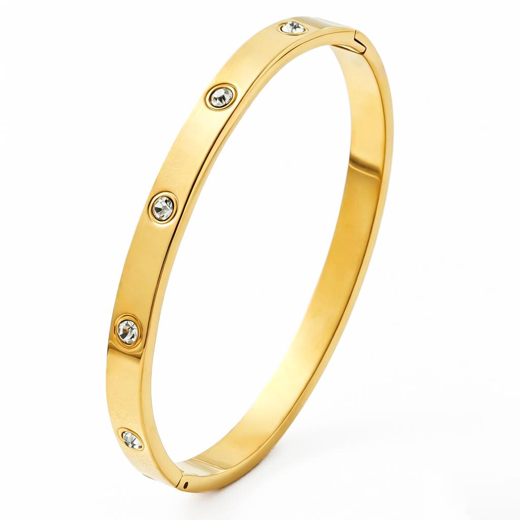 Popular Stainless Steel Bracelet Zircon Titanium Steel Bracelet Women's Fashion High-end Bracelet Temperament Niche Jewelry