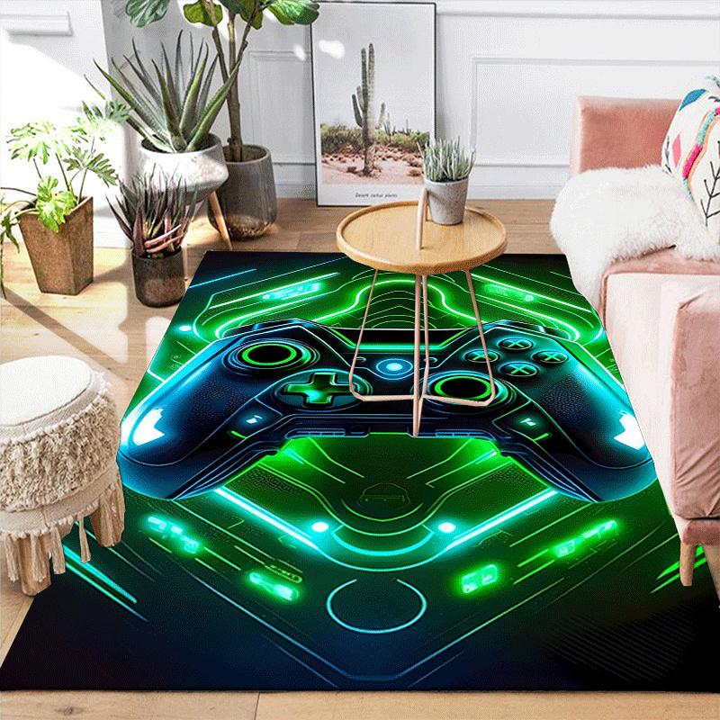1pc Game Controller Print, Design Indoor Area Rug - Soft, Anti-Slip, and Durable Gaming Room Decor for Bedroom, Living Room
